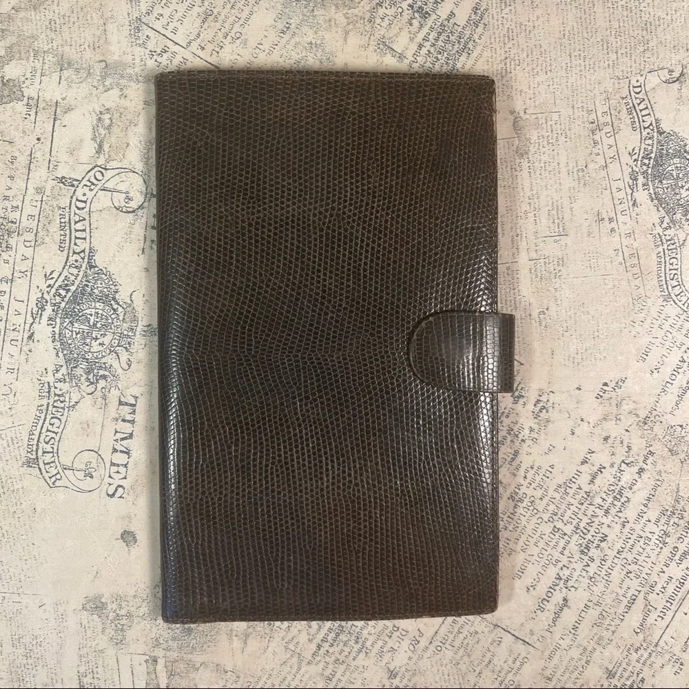 Rare Vintage Mark Cross Paris Genuine Lizard Leather Travel Wallet Collector